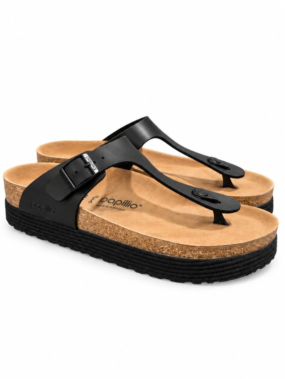 Papillio Birkenstock Gizeh Platform Sandals Women’s 8-8.5 EU39 Black Like New